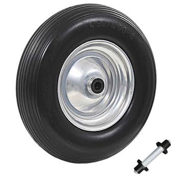 vidaXL Kruiwagenwiel met as 4,00-8 390 mm massief PU, Verzenden, Nieuw