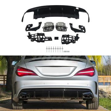 Diffuser With Black Exhaust Tips Voor Mercedes CLA X117/C117, Auto-onderdelen, Ophalen of Verzenden, Nieuw