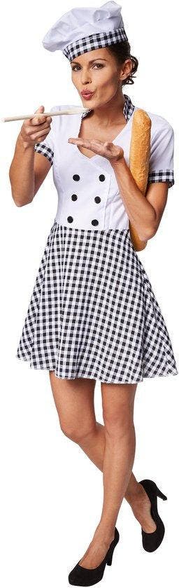 2dekans | Dressforfun Vrouwenkostuum chef-kokkin L -, Dressforfun, Ophalen of Verzenden, Zo goed als nieuw, Maat 34 (XS) of kleiner