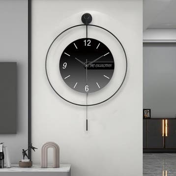 Design Slingerklok Zwart | Laatste Stuk!, Ophalen of Verzenden, Zo goed als nieuw, Wandklok