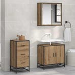 vidaXL Dressoir Artisan Eiken 35,5 x 35 x 76 cm, Verzenden, Nieuw, Overige houtsoorten, Minder dan 50 cm