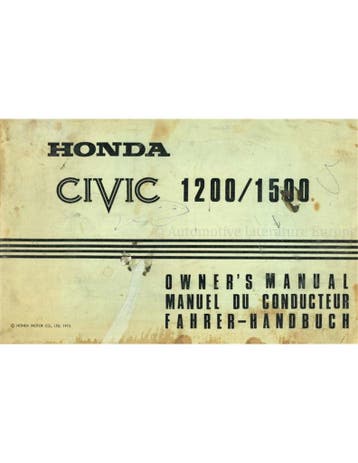 1975 HONDA CIVIC 1300 | 1500 INSTRUCTIEBOEKJE MULTI