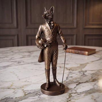 sculptuur, Staande “Gentlemen Fox” vos 41 cm - 41 cm - Hars, Antiek en Kunst