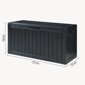 Tuin opbergbox Vades 300L kussenbox 117x47x59 cm zwart casa., Verzenden, Nieuw