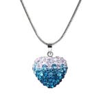 Fako Bijoux - Ketting - Disco Dots - Hart Duo - Lichtblauw, Verzenden, Nieuw