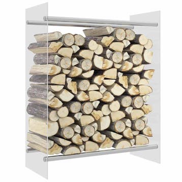 vidaXL Haardhoutrek 80x35x100 cm gehard glas transparant, Huis en Inrichting, Verzenden, Nieuw