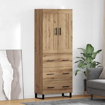 vidaXL buffetkast 2 st Artisan Eiken 69,5 x 34 x 180 cm, Minder dan 50 cm, Verzenden, Nieuw, Minder dan 100 cm