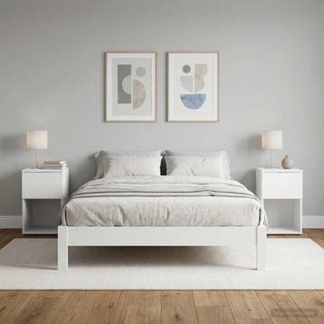 vidaXL Bed kast 2 st Wit 29 x 31,5 x 49 cm Bewerkt hout, Huis en Inrichting, Slaapkamer | Nachtkastjes, Minder dan 45 cm, Verzenden