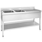 GGM Gastro | RVS spoeltafel PREMIUM - 2000x600mm - met |, Verzenden, Nieuw in verpakking, RVS Meubilair