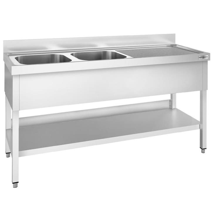 GGM Gastro | RVS spoeltafel PREMIUM - 2000x600mm - met |, Zakelijke goederen, Horeca | Keukenapparatuur, Nieuw in verpakking, RVS Meubilair