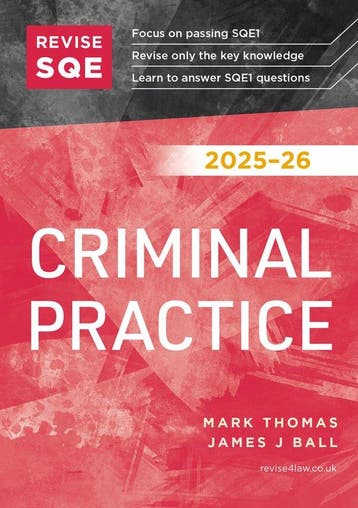 9781917183178 Revise SQE Criminal Practice 2025/26, Verzenden, Nieuw, Mark Thomas