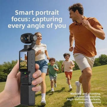 4K Handheld Gimbal Action Camera met 180° Draaibare Lens, An, Verzenden, Nieuw