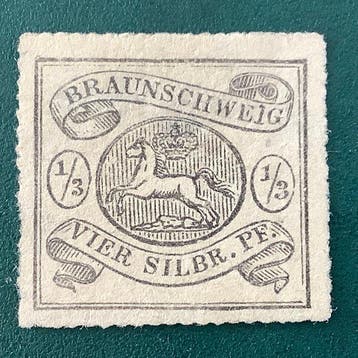 Brunswick 1864 - 1/3 Silver Groschen wapenschild - MNG -, Gestempeld