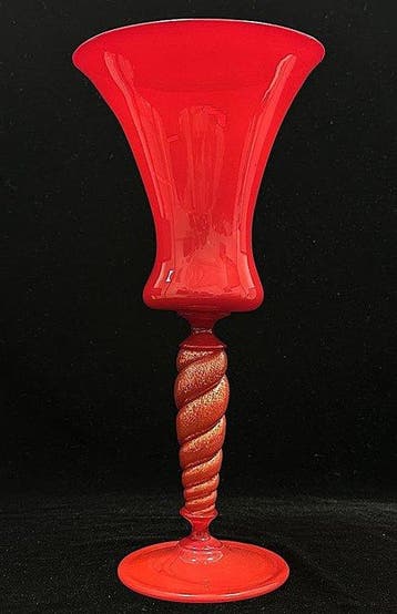 Seguso Murano - Calice Tipetto - H 25 cm - Anni 70 -