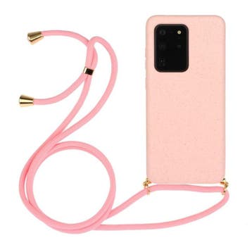 Galaxy S20 Ultra Crossbody TPU Hoesje met Koord Roze, Ophalen of Verzenden, Nieuw