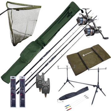 Complete Ultimate Karper Set met hengels, vrijloopmolens,, Verzenden, Nieuw