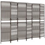 Roomdivider 6-panel polyrattan | retourdeal 75% korting, Bruin, 200 cm of meer, Nieuw, Ophalen of Verzenden