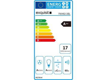 Exquisit FKH92-3BL - Wandschouw - 90 cm - 3 standen - Zwart, Witgoed en Apparatuur, Afzuigkappen, Verzenden, Zo goed als nieuw