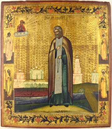 Icoon - Sint Serafijn van Sarov - Hout