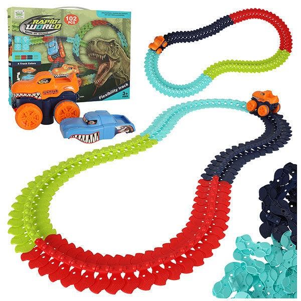 XL 102 delige DIY elektrische racebaan met 2 dino autos, Kinderen en Baby's, Speelgoed | Educatief en Creatief, Ophalen of Verzenden