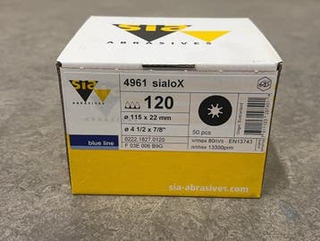 Veiling - 4x Sia schuurschijf P120 ø115mm Sialox 50-pack, Nieuw