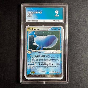 Pokémon - 1 Graded card - Wailord 100/100 Holo - ACE 9 - EX, Nieuw