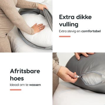 Rustige Nacht® Zwangerschapskussen C-vorm - Luxe Satijn hoes, Ophalen of Verzenden, Zo goed als nieuw