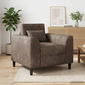 vidaXL Fauteuil Donkergrijs Nep Suede Leer, Verzenden, Nieuw