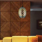 LED Hanglamp 3D - Spectra - Ovaal - Chroom Glas - E27, Ophalen of Verzenden, Nieuw, Glas, Minder dan 50 cm