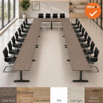 Ahrend Mehes vergadertafel - 720x320 - U-vorming - Bladkl..., Vergader- of Presentatieruimte, Ophalen of Verzenden, Gebruikt, Tafel