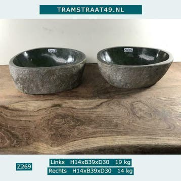 Riviersteen waskom sets, combi wasbakken uit natuursteen, Doe-het-zelf en Verbouw, Sanitair, Ophalen of Verzenden, Nieuw, Steen