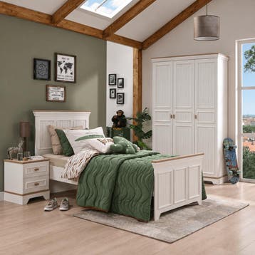 Almila Monte Complete Kinderkamer Set Crème/Eiken - 140 x 20, Nieuw