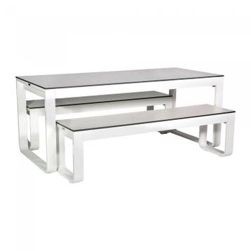 Flow Dinner Set | Aluminium/Volkern | Wit | Klapbaar | 18..., Verzenden, Nieuw in verpakking