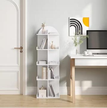 Witte Boekenkast met 10 Planken – Staand Opbergrek 126cm, Huis en Inrichting, Verzenden, Nieuw