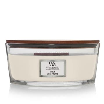 WoodWick Linen Ellipse Candle - 454gr, Ophalen of Verzenden, Nieuw, Overige typen