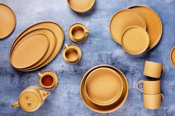 2dekans | SCANDI Compleet Servies - 36 stuks - Oker, Ophalen of Verzenden, Zo goed als nieuw