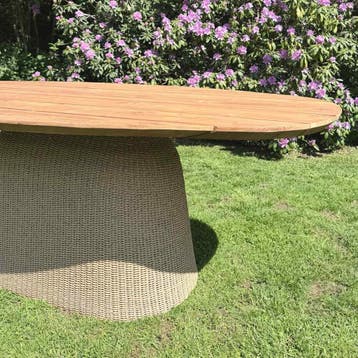 Deens ovale tuintafel Ubud -  220 cm, Tuin en Terras, Ophalen of Verzenden, Nieuw