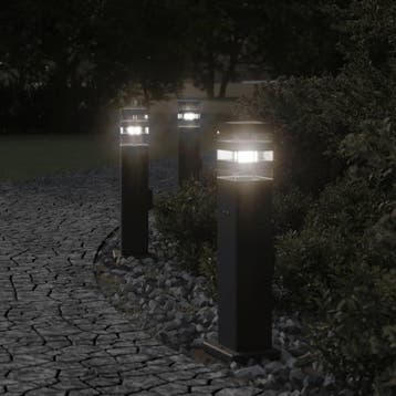 vidaXL Buitenvloerlampen 3 st met stopcontact 50 cm, Verzenden, Nieuw, Aluminium, Vloerlamp