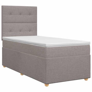 vidaXL Boxspringbed met matras met hoofdeinde Taupe 80 x 200, Verzenden, Nieuw