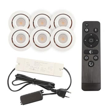 6 kantelbare veranda spots Rona, IP44, met aansluitset en, Ophalen of Verzenden, Nieuw