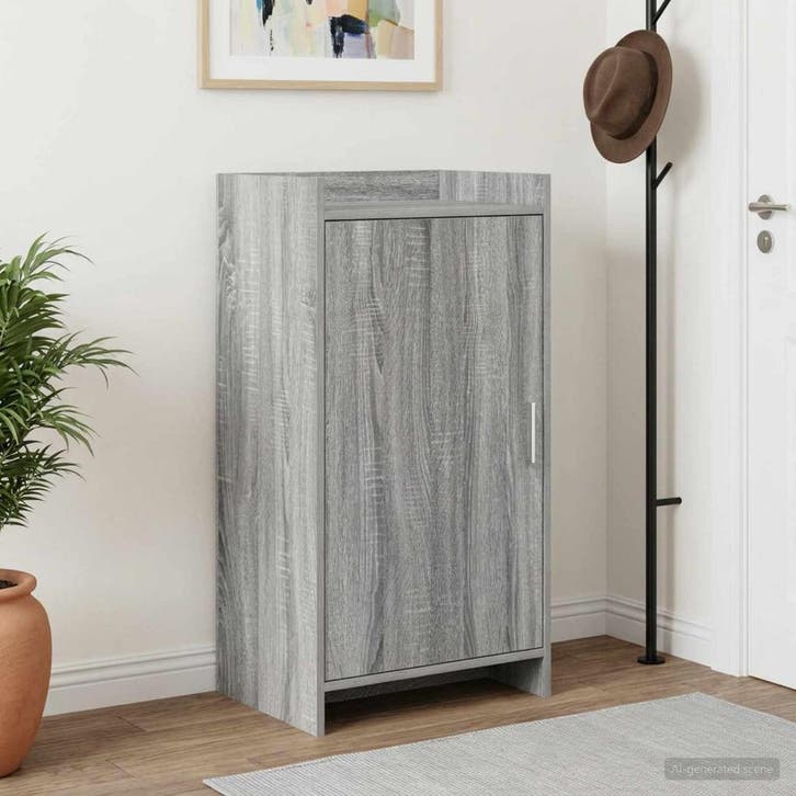 vidaXL Schoenenkast Grijs Sonoma 48 x 36 x 92 cm Bewerkt, Huis en Inrichting, Kasten | Schoenenrekken, Nieuw, Verzenden