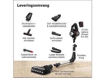 Bosch -   Unlimited 7 Steelstofzuiger Incl. Kruimelzuiger, Witgoed en Apparatuur, Stofzuigers, Verzenden, Nieuw, Reservoir, Minder dan 1200 watt