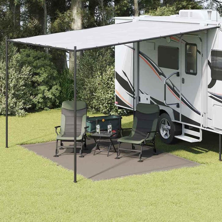 vidaXL Tenttapijt Lichtgrijs 350 x 250 cm Polyetheen, Caravans en Kamperen, Tentaccessoires, Nieuw, Verzenden