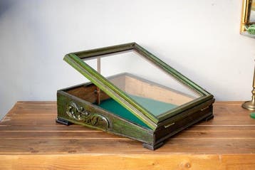 Vitrine - Klapbaar prikbord voor op tafel - Hout, Glas