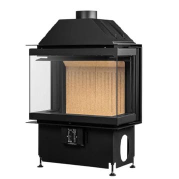Showrroommodel Inbouw Houtkachel Crystal 60 Open Side Van, Huis en Inrichting, Kachels, Nieuw