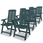 vidaXL Tuinstoelen 6 st verstelbaar kunststof groen, Verzenden, Nieuw, Kunststof