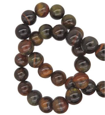 10 x  edelsteen Tiger eye kralen 8mm Bruin gat 1,2mm, Ophalen of Verzenden, Nieuw, Kraal