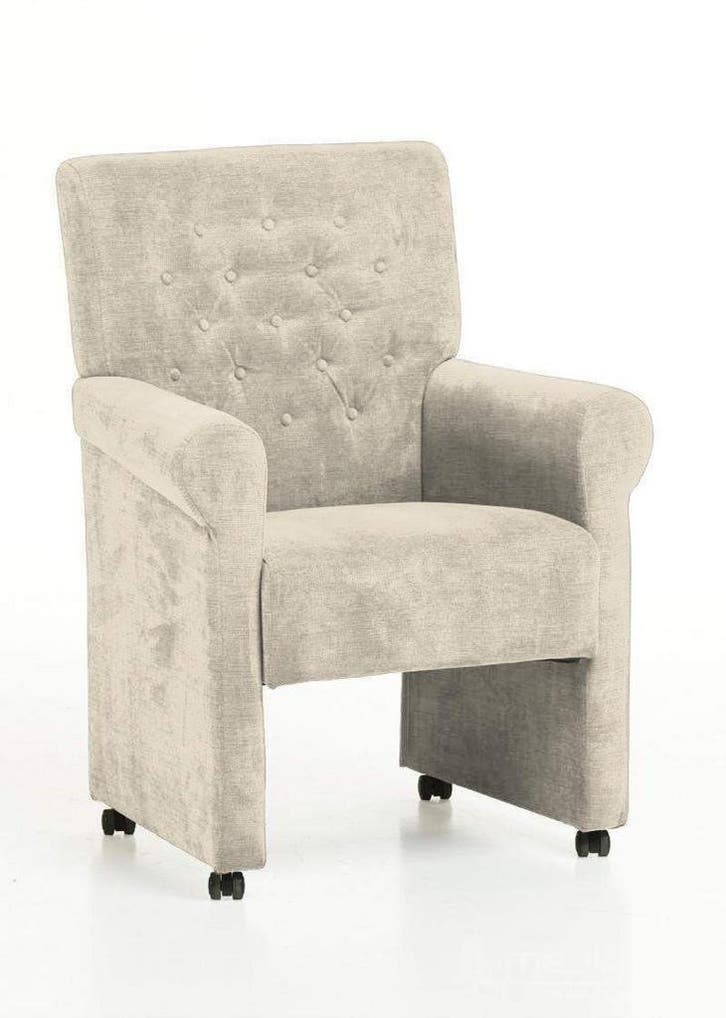 Eetkamerstoel Epe - eetkamerstoelen - Creme, Huis en Inrichting, Stoelen, Nieuw, Stof