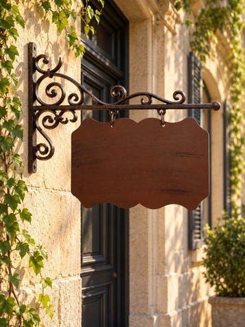 Decoratief ornament - Ornamenteel metalen uithangbord –, Antiek en Kunst