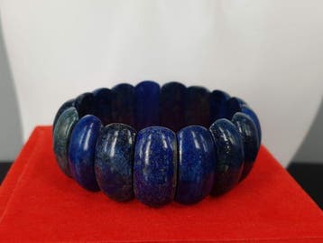 Natuurlijke lapis lazuli edelsteen circuit: 18 cm - 19 cm -, Verzamelen, Mineralen en Fossielen
